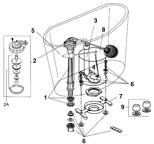 Century series toilet parts by Eljer