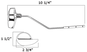 Example of flush lever measurements