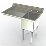 Image of Aero single compartment NSF sink with left drainboard