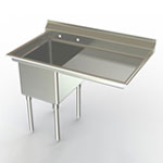 Image of Aero single compartment NSF sink with right drainboard