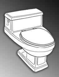 American Standard Heritage One-Piece Toilet - Model #2031