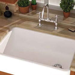 Barclay fireclay apron front kitchen sink with offset drain