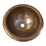 Round copper self-rimming sink