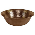 Round copper vessel sink
