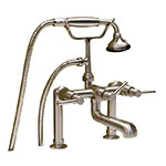 Deck mount faucet with handshower