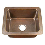 Copper dropin single bowl sink