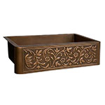Cilantro copper front apron single bowl sink