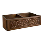 Sicily copper front apron double bowl sink