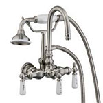 Gooseneck wall mount faucet with handshower