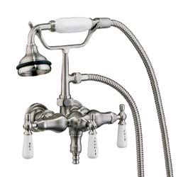 Barclay spigot down spout clawfoot tub faucet with hand held shower