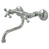 Victorian style wall mounted downspout vessel faucet