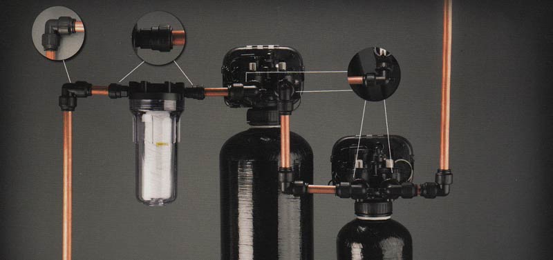 image of UV black fittings in use with filter system