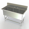 Commercial three bowl sink