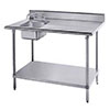 Restaurant prep table with built-in sink
