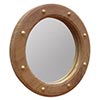 teak porthole mirror