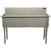 Image of stainless steel three bowl commercial kitchen sink