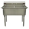 Image of stainless steel two bowl commercial kitchen sink