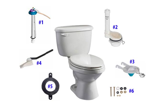Parts diagram for Abingdon toilets