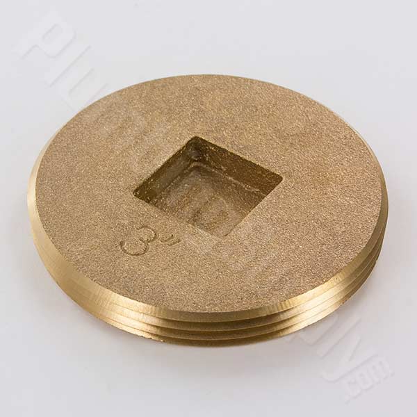 3inch flush brass cleanout plug