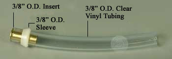 Example of choosing the correct brass insert and plastic sleeve to fit plastic tubing