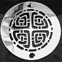 Celtic pattern round drain
