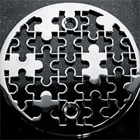 Puzzle pattern round drain