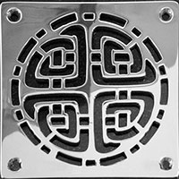 Celtic pattern round drain