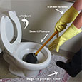 Unclogging a toilet