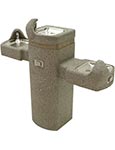 Three bowl concrete ada pedestal drinking fountain