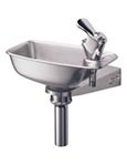 Bracket mounted stainless steel water fountain