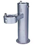 Stainless steel two bubbler pedestal fountain