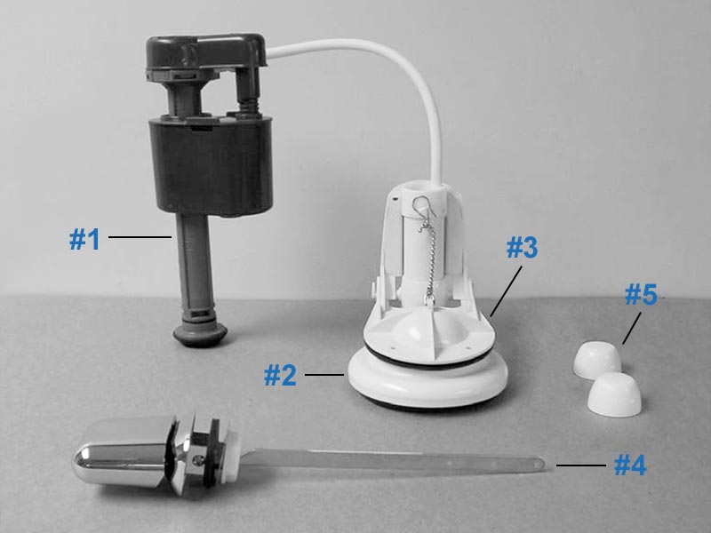 Repair parts for the Canterbury toilet #081-3025