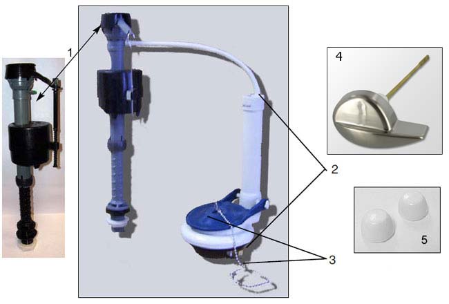 Repair parts for the Titan One-Piece toilet - #091-3505