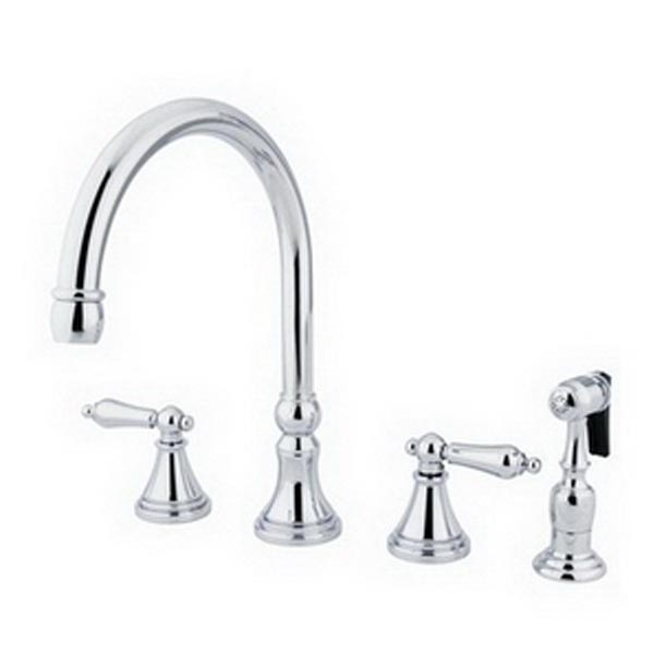 Chrome 8in widespread kitchen faucet