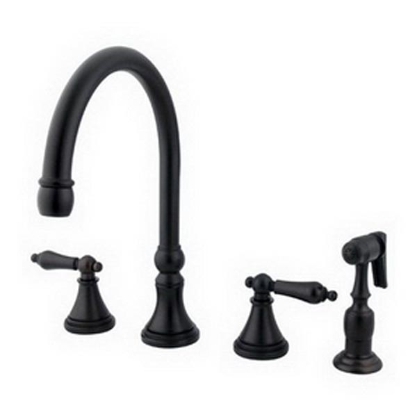 Oil Rubbed Bronze 8in widespread kitchen faucet