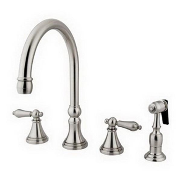 Satin Nickel 8in widespread kitchen faucet