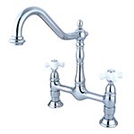 Victorian bridge-style designer kitchen faucet