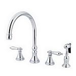 Gooseneck spout widespread kitchen faucet