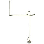 Clawfoot shower enclosure with gooseneck tub filler