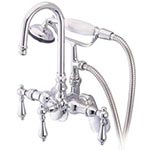 Elements of Design variable spread gooseneck wall mount leg tub faucet with handshower