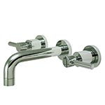 Modern style two handle wall mounted vessel faucet