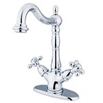 Victorian style deck mount vessel faucet
