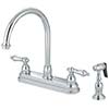 Classic gooseneck kitchen faucet with side spray
