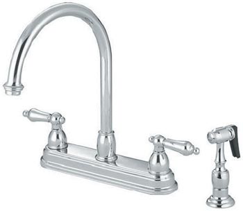 image of EB3741AL widespread kitchen faucet with brass sprayer