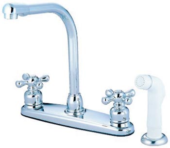 high arc kitchen faucet with side spray