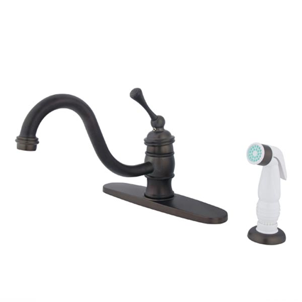 Oil Rubbed Bronze mono deck mount faucet with side spray