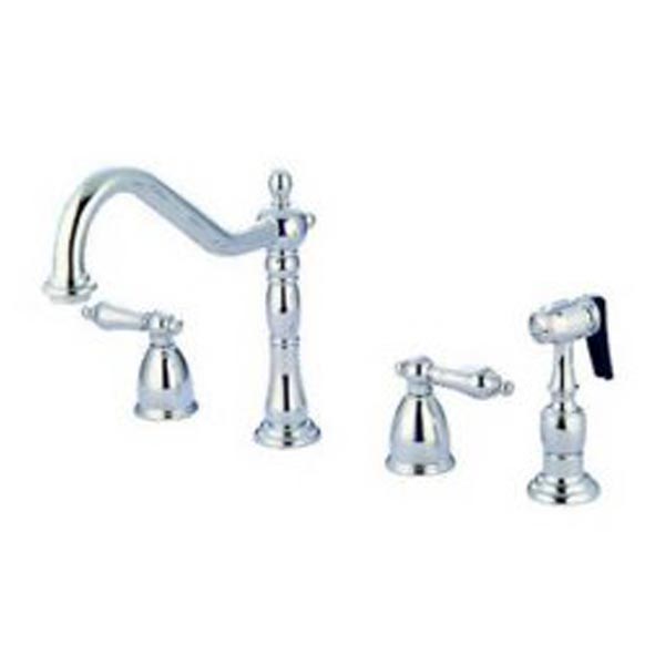 Chrome widespread kitchen faucet