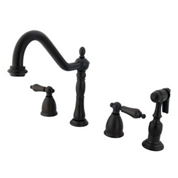 Oil Rubbed Bronze widespread kitchen faucet