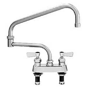 Fisher 4inch deckmount faucet with double jointed swing spout