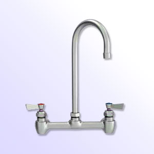 Fisher 7-1/2 inch to 8-1/2 inch center to center adjustable width wall mount faucets with gooseneck spout